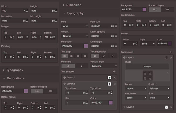 GrapesJS - Style Manager